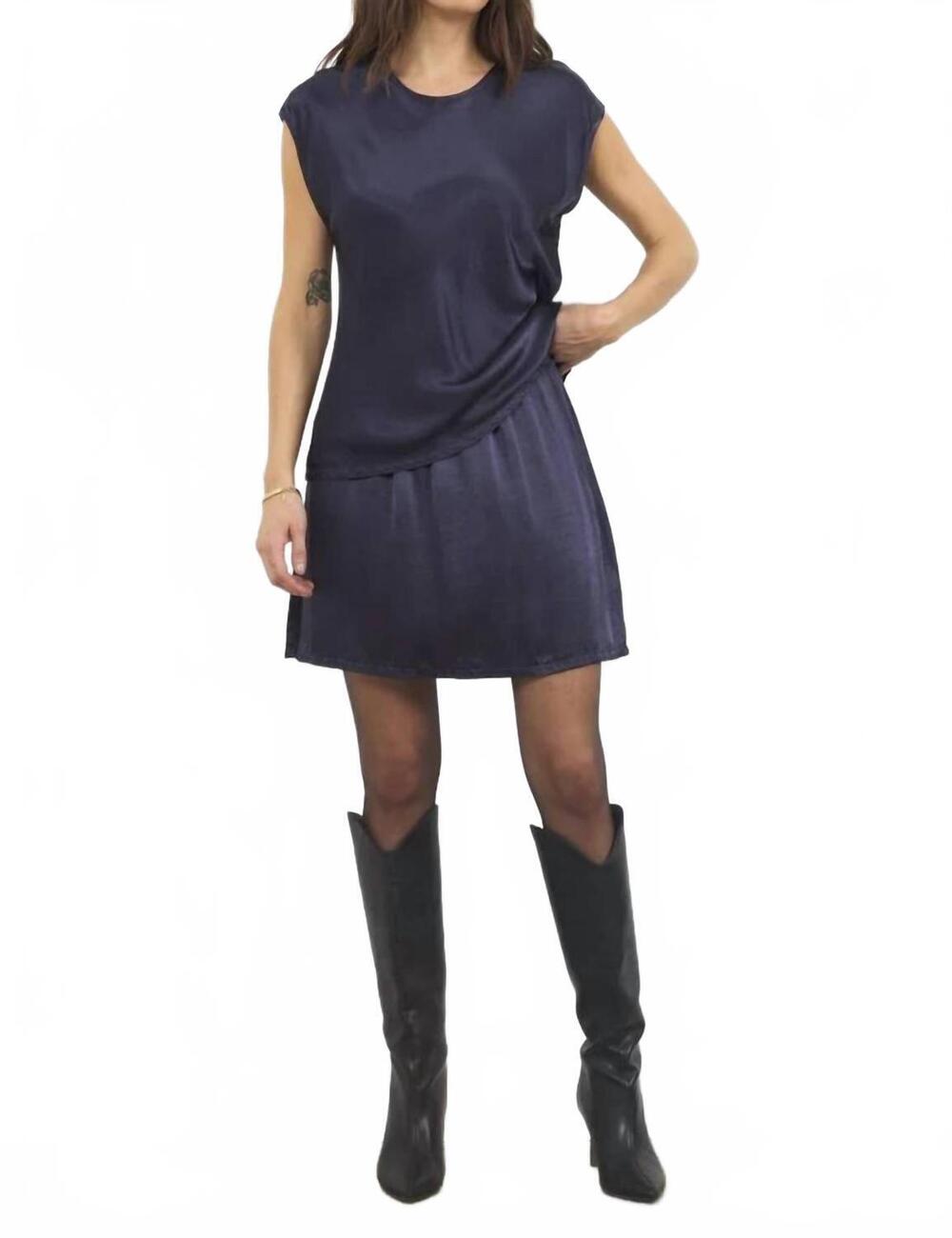 NEW LAMADE oscar satin top in navy